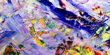 Renkli soyut arka plan duvar kağıdı. Modern motif görsel sanat. Yağlı boya karışımı. Moda el boyama bezi. Duvar dekorasyonu ve Duvar resimleri fikri. 