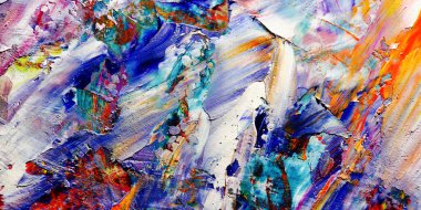 Renkli soyut arka plan duvar kağıdı. Modern motif görsel sanat. Yağlı boya karışımı. Moda el boyama bezi. Duvar dekorasyonu ve Duvar resimleri fikri. 