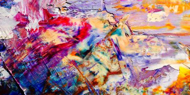 Renkli soyut arka plan duvar kağıdı. Modern motif görsel sanat. Yağlı boya karışımı. Moda el boyama bezi. Duvar dekorasyonu ve Duvar resimleri fikri.