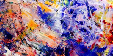 Renkli soyut arka plan duvar kağıdı. Modern motif görsel sanat. Yağlı boya karışımı. Moda el boyama bezi. Duvar dekorasyonu ve Duvar resimleri fikri.