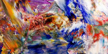 Renkli soyut arka plan duvar kağıdı. Modern motif görsel sanat. Yağlı boya karışımı. Moda el boyama bezi. Duvar dekorasyonu ve Duvar resimleri fikri.