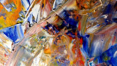 Renkli soyut arka plan duvar kağıdı. Modern motif görsel sanat. Yağlı boya karışımı. Moda el boyama bezi. Duvar dekorasyonu ve Duvar resimleri fikri.
