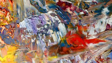 Renkli soyut arka plan duvar kağıdı. Modern motif görsel sanat. Yağlı boya karışımı. Moda el boyama bezi. Duvar dekorasyonu ve Duvar resimleri fikri.