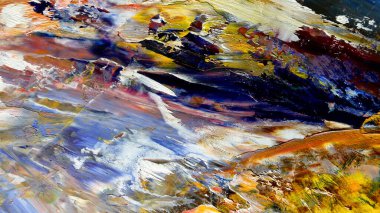 Renkli soyut arka plan duvar kağıdı. Modern motif görsel sanat. Yağlı boya karışımı. Moda el boyama bezi. Duvar dekorasyonu ve Duvar resimleri fikri.