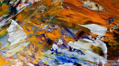 Renkli soyut arka plan duvar kağıdı. Modern motif görsel sanat. Yağlı boya karışımı. Moda el boyama bezi. Duvar dekorasyonu ve Duvar resimleri fikri.