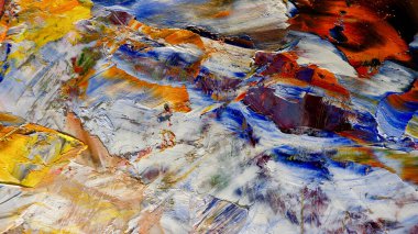 Renkli soyut arka plan duvar kağıdı. Modern motif görsel sanat. Yağlı boya karışımı. Moda el boyama bezi. Duvar dekorasyonu ve Duvar resimleri fikri.