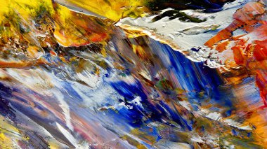 Renkli soyut arka plan duvar kağıdı. Modern motif görsel sanat. Yağlı boya karışımı. Moda el boyama bezi. Duvar dekorasyonu ve Duvar resimleri fikri.