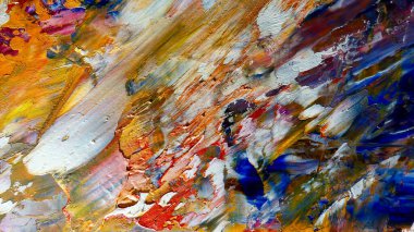 Renkli soyut arka plan duvar kağıdı. Modern motif görsel sanat. Yağlı boya karışımı. Moda el boyama bezi. Duvar dekorasyonu ve Duvar resimleri fikri.