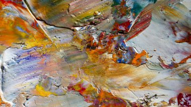 Renkli soyut arka plan duvar kağıdı. Modern motif görsel sanat. Yağlı boya karışımı. Moda el boyama bezi. Duvar dekorasyonu ve Duvar resimleri fikri.