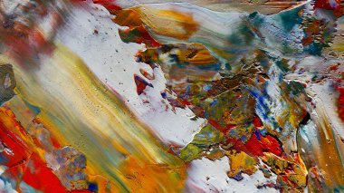 Renkli soyut arka plan duvar kağıdı. Modern motif görsel sanat. Yağlı boya karışımı. Moda el boyama bezi. Duvar dekorasyonu ve duvar resimleri fikri. 3 Boyutlu Doku