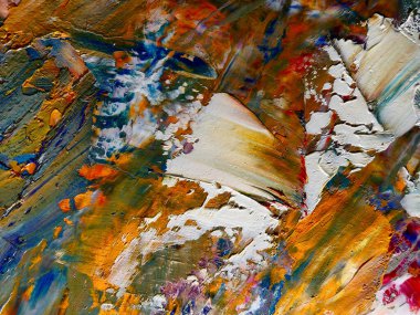 Renkli soyut arka plan duvar kağıdı. Modern motif görsel sanat. Yağlı boya karışımı. Moda el boyama bezi. Duvar dekorasyonu ve duvar resimleri fikri. 3 Boyutlu Doku