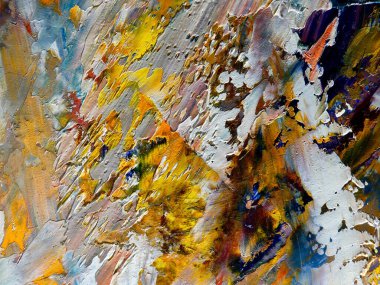 Renkli soyut arka plan duvar kağıdı. Modern motif görsel sanat. Yağlı boya karışımı. Moda el boyama bezi. Duvar dekorasyonu ve duvar resimleri fikri. 3 Boyutlu Doku