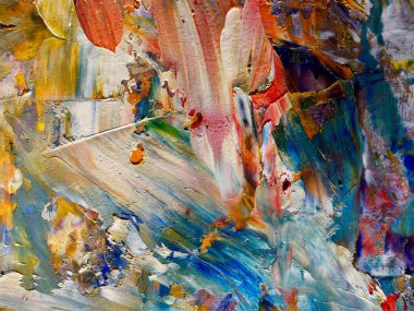 Renkli soyut arka plan duvar kağıdı. Modern motif görsel sanat. Yağlı boya karışımı. Moda el boyama bezi. Duvar dekorasyonu ve duvar resimleri fikri. 3 Boyutlu Doku