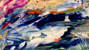 Renkli soyut arka plan duvar kağıdı. Modern motif görsel sanat. Yağlı boya karışımı. Moda el boyama bezi. Duvar dekorasyonu ve Duvar resimleri fikri.