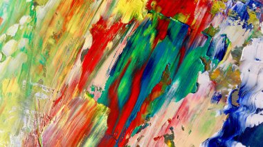 Renkli soyut arka plan duvar kağıdı. Modern motif görsel sanat. Yağlı boya karışımı. Moda el boyama bezi. Duvar dekorasyonu ve Duvar resimleri fikri. 