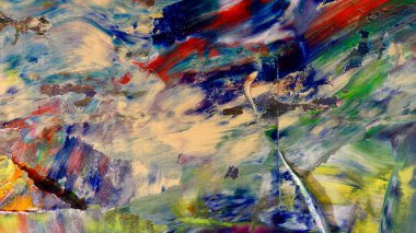 Renkli soyut arka plan duvar kağıdı. Modern motif görsel sanat. Yağlı boya karışımı. Moda el boyama bezi. Duvar dekorasyonu ve Duvar resimleri fikri. 