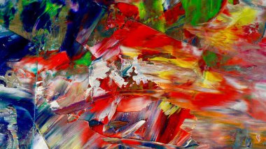 Renkli soyut arka plan duvar kağıdı. Modern motif görsel sanat. Yağlı boya karışımı. Moda el boyama bezi. Duvar dekorasyonu ve Duvar resimleri fikri. 