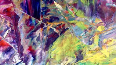Renkli soyut arka plan duvar kağıdı. Modern motif görsel sanat. Yağlı boya karışımı. Moda el boyama bezi. Duvar dekorasyonu ve Duvar resimleri fikri. 