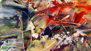 Renkli soyut arka plan duvar kağıdı. Modern motif görsel sanat. Yağlı boya karışımı. Moda el boyama bezi. Duvar dekorasyonu ve Duvar resimleri fikri. 