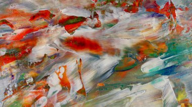 Renkli soyut arka plan duvar kağıdı. Modern motif görsel sanat. Yağlı boya karışımı. Moda el boyama bezi. Duvar dekorasyonu ve Duvar resimleri fikri.