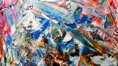 Renkli soyut arka plan duvar kağıdı. Modern motif görsel sanat. Yağlı boya karışımı. Moda el boyama bezi. Duvar dekorasyonu ve Duvar resimleri fikri.