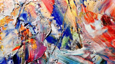 Renkli soyut arka plan duvar kağıdı. Modern motif görsel sanat. Yağlı boya karışımı. Moda el boyama bezi. Duvar dekorasyonu ve Duvar resimleri fikri.