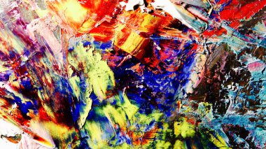 Renkli soyut arka plan duvar kağıdı. Modern motif görsel sanat. Yağlı boya karışımı. Moda el boyama bezi. Duvar dekorasyonu ve Duvar resimleri fikri.