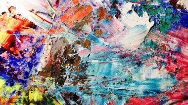 Renkli soyut arka plan duvar kağıdı. Modern motif görsel sanat. Yağlı boya karışımı. Moda el boyama bezi. Duvar dekorasyonu ve Duvar resimleri fikri.
