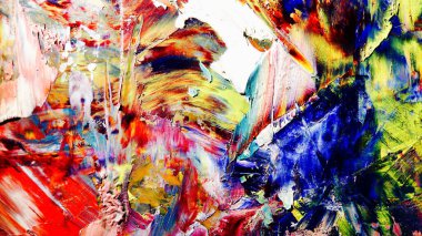 Renkli soyut arka plan duvar kağıdı. Modern motif görsel sanat. Yağlı boya karışımı. Moda el boyama bezi. Duvar dekorasyonu ve Duvar resimleri fikri.