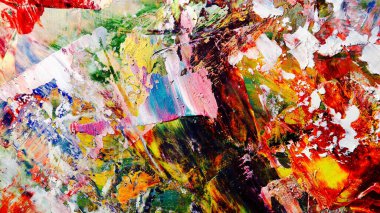 Renkli soyut arka plan duvar kağıdı. Modern motif görsel sanat. Yağlı boya karışımı. Moda el boyama bezi. Duvar dekorasyonu ve Duvar resimleri fikri.