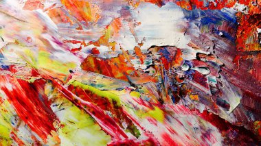 Renkli soyut arka plan duvar kağıdı. Modern motif görsel sanat. Yağlı boya karışımı. Moda el boyama bezi. Duvar dekorasyonu ve Duvar resimleri fikri.