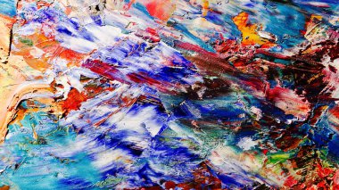 Renkli soyut arka plan duvar kağıdı. Modern motif görsel sanat. Yağlı boya karışımı. Moda el boyama bezi. Duvar dekorasyonu ve Duvar resimleri fikri.