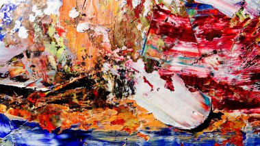 Renkli soyut arka plan duvar kağıdı. Modern motif görsel sanat. Yağlı boya karışımı. Moda el boyama bezi. Duvar dekorasyonu ve Duvar resimleri fikri.