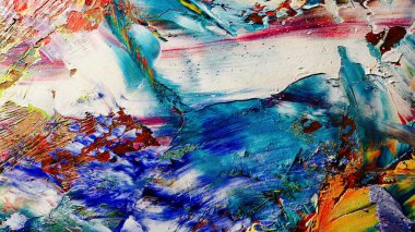Renkli soyut arka plan duvar kağıdı. Modern motif görsel sanat. Yağlı boya karışımı. Moda el boyama bezi. Duvar dekorasyonu ve Duvar resimleri fikri.