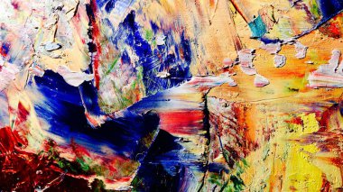 Renkli soyut arka plan duvar kağıdı. Modern motif görsel sanat. Yağlı boya karışımı. Moda el boyama bezi. Duvar dekorasyonu ve Duvar resimleri fikri.