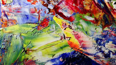 Renkli soyut arka plan duvar kağıdı. Modern motif görsel sanat. Yağlı boya karışımı. Moda el boyama bezi. Duvar dekorasyonu ve Duvar resimleri fikri.