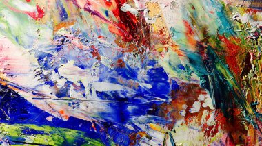 Renkli soyut arka plan duvar kağıdı. Modern motif görsel sanat. Yağlı boya karışımı. Moda el boyama bezi. Duvar dekorasyonu ve Duvar resimleri fikri.