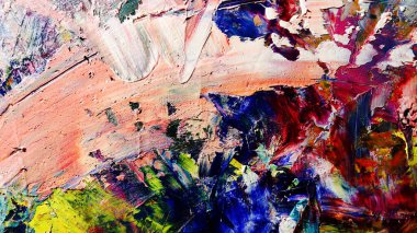 Renkli soyut arka plan duvar kağıdı. Modern motif görsel sanat. Yağlı boya karışımı. Moda el boyama bezi. Duvar dekorasyonu ve Duvar resimleri fikri.