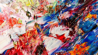 Renkli soyut arka plan duvar kağıdı. Modern motif görsel sanat. Yağlı boya karışımı. Moda el boyama bezi. Duvar dekorasyonu ve Duvar resimleri fikri.