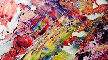 Renkli soyut arka plan duvar kağıdı. Modern motif görsel sanat. Yağlı boya karışımı. Moda el boyama bezi. Duvar dekorasyonu ve Duvar resimleri fikri.