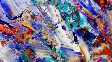 Renkli soyut arka plan duvar kağıdı. Modern motif görsel sanat. Yağlı boya karışımı. Moda el boyama bezi. Duvar dekorasyonu ve Duvar resimleri fikri.