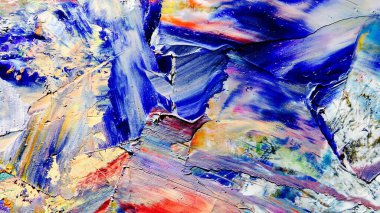 Renkli soyut arka plan duvar kağıdı. Modern motif görsel sanat. Yağlı boya karışımı. Moda el boyama bezi. Duvar dekorasyonu ve Duvar resimleri fikri.