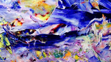 Renkli soyut arka plan duvar kağıdı. Modern motif görsel sanat. Yağlı boya karışımı. Moda el boyama bezi. Duvar dekorasyonu ve Duvar resimleri fikri.