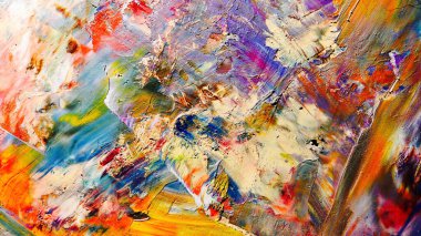 Renkli soyut arka plan duvar kağıdı. Modern motif görsel sanat. Yağlı boya karışımı. Moda el boyama bezi. Duvar dekorasyonu ve Duvar resimleri fikri.