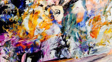 Renkli soyut arka plan duvar kağıdı. Modern motif görsel sanat. Yağlı boya karışımı. Moda el boyama bezi. Duvar dekorasyonu ve Duvar resimleri fikri