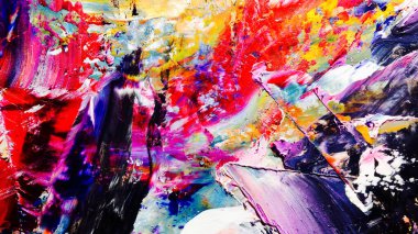 Renkli soyut arka plan duvar kağıdı. Modern motif görsel sanat. Yağlı boya karışımı. Moda el boyama bezi. Duvar dekorasyonu ve Duvar resimleri fikri.