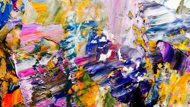 Renkli soyut arka plan duvar kağıdı. Modern motif görsel sanat. Yağlı boya karışımı. Moda el boyama bezi. Duvar dekorasyonu ve Duvar resimleri fikri.