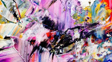 Renkli soyut arka plan duvar kağıdı. Modern motif görsel sanat. Yağlı boya karışımı. Moda el boyama bezi. Duvar dekorasyonu ve Duvar resimleri fikri.