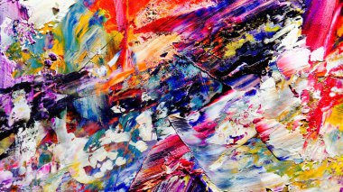 Renkli soyut arka plan duvar kağıdı. Modern motif görsel sanat. Yağlı boya karışımı. Moda el boyama bezi. Duvar dekorasyonu ve Duvar resimleri fikri.