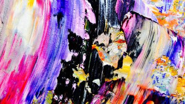 Renkli soyut arka plan duvar kağıdı. Modern motif görsel sanat. Yağlı boya karışımı. Moda el boyama bezi. Duvar dekorasyonu ve Duvar resimleri fikri.